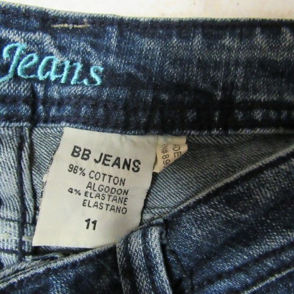 B.B. Jeans Blue Jeans Size 11 Juniors Boot Cut Embroidered Back Pockets BB - Picture 5 of 8